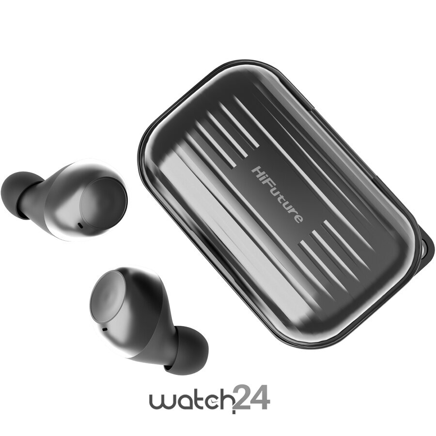 Casti Bluetooth 5.0 HiFuture Voyager Titanium TWS Earbuds, Microfon, raspundere si respingere apel, Accesare vocala Siri sau Google Assistance, HD Voice, Control media, Touch pe casca, Negru image2