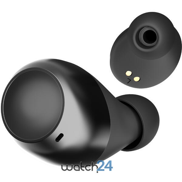 Casti Bluetooth 5.0 HiFuture Voyager Titanium TWS Earbuds, Microfon, raspundere si respingere apel, Accesare vocala Siri sau Google Assistance, HD Voice, Control media, Touch pe casca, Negru