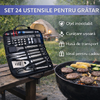 Set 24 ustensile pentru gratar otel inoxidabil
