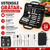 Set 24 ustensile pentru gratar otel inoxidabil