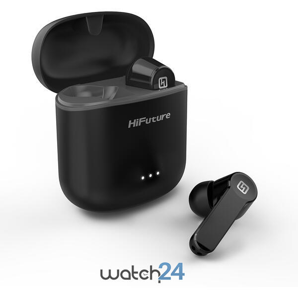 Casti Bluetooth 5.0 HiFuture Flybuds TWS Earbuds, Microfon, raspundere si respingere apel, Accesare vocala Siri sau Google Assistance, HD Voice, Control media, Touch pe casca, Negru