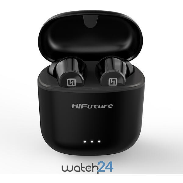 Casti Bluetooth 5.0 HiFuture Flybuds TWS Earbuds, Microfon, raspundere si respingere apel, Accesare vocala Siri sau Google Assistance, HD Voice, Control media, Touch pe casca, Negru