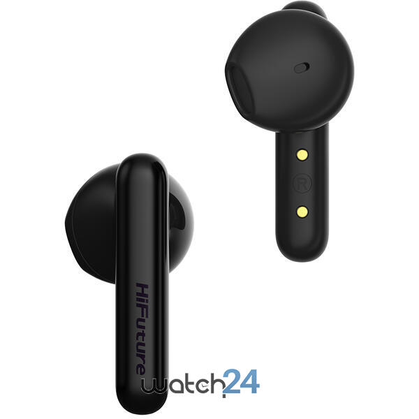 Casti Bluetooth 5.0 HiFuture FutureBuds+ TWS Earbuds, Microfon, raspundere si respingere apel, Accesare vocala Siri sau Google Assistance, HD Voice, Control media, Touch pe casca, Negru