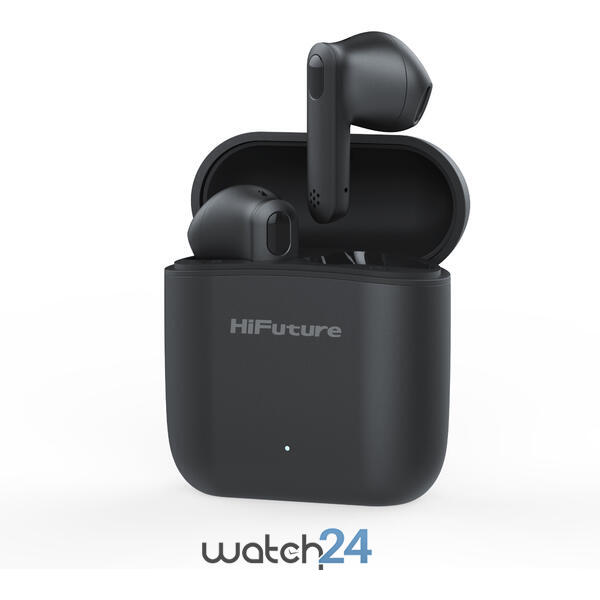 Casti Bluetooth 5.0 HiFuture Flybuds2 - Black TWS Earbuds, Microfon, raspundere si respingere apel, Accesare vocala Siri sau Google Assistance, HD Voice, Control media, Touch pe casca, Negru