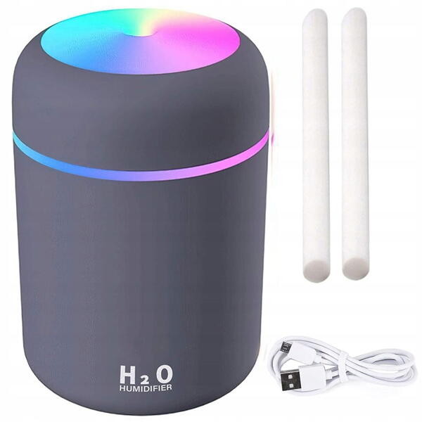 Umidificator de aer cu ultrasunete, difuzor aromaterapie 300ML, cu iluminat LED, pentru casa, birou si masina STH-4