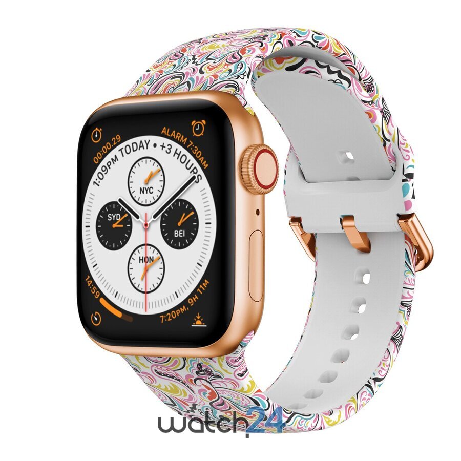 Curea silicon compatibila Apple Watch versiune 1/2/3/4/5/6 (42/44mm) V12 (42/44mm) imagine noua 2022