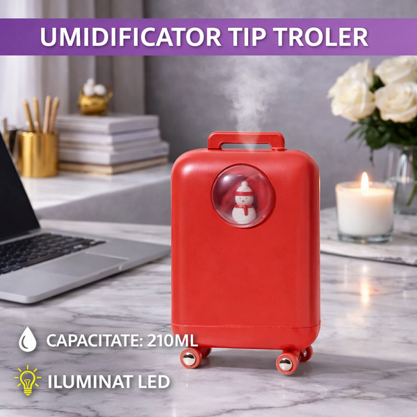 Umidificator de aer cu ultrasunete, 210ML, cu iluminat LED, pentru casa si birou STH-47