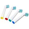 Set 4 rezerve periuta de dinti electrica compatibile Oral-B, peri moi, clasic, inele colorate, alb