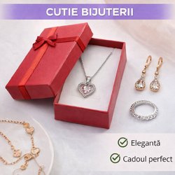 Cutie pentru bijuterii, rosie, cu capac, 8x4.5 cm