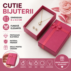 Cutie pentru bijuterii, rosie, cu capac, 8x4.5 cm