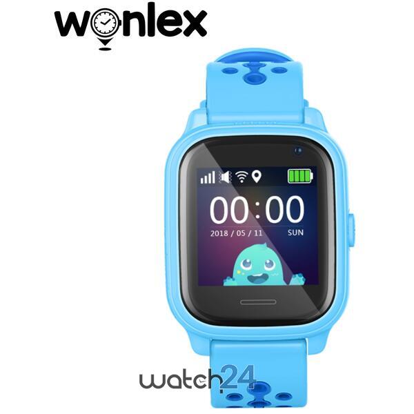 SmartWatch pentru copii Wonlex cu Functie Telefon (SIM), GPS, SOS, Functie Spion, Camera, KT04, Albastru